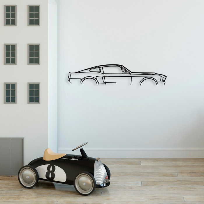 Wallity 1967 Ford Mustang Shelby GT500 Silhouette Escultura de Pared